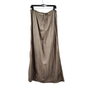 Kishor Women's 100% Silk Vintage Lightweight A-line Maxi Skirt - L